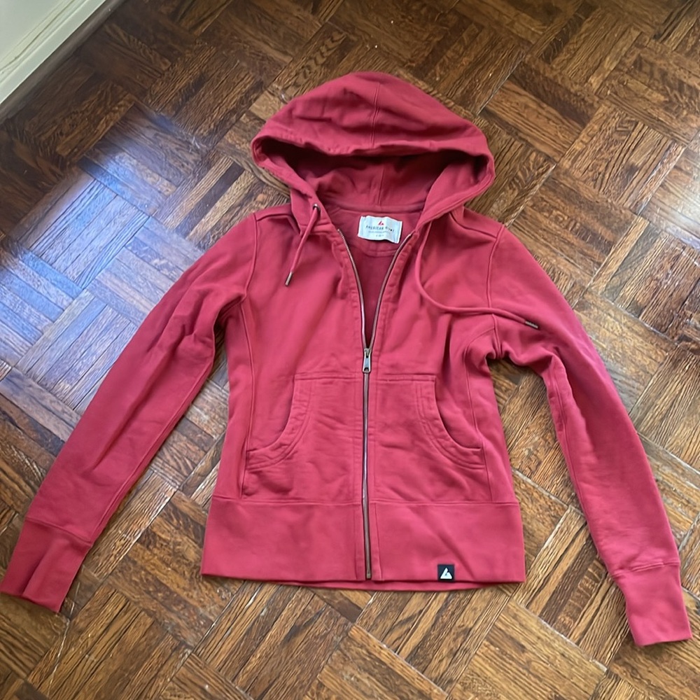 American Giant Classic Full Zip Hoodie Bonfire Red NWOT - Picture 4 of 7